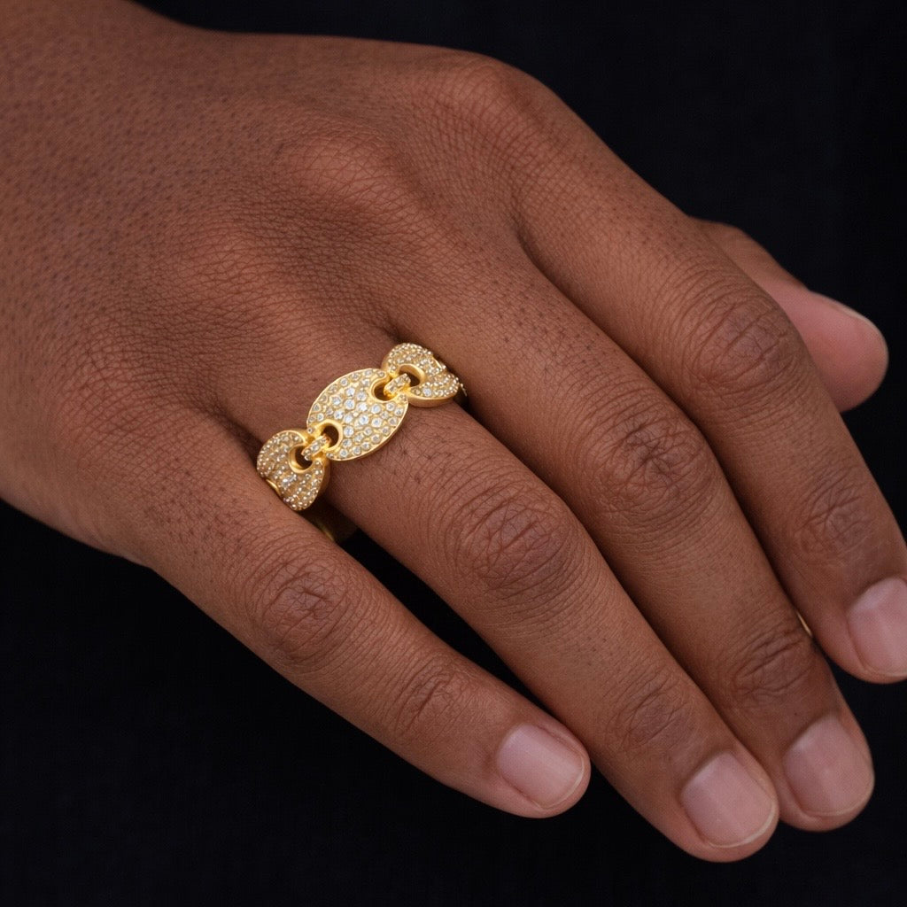 men’s vermeil silver diamond puff ring the gold gods