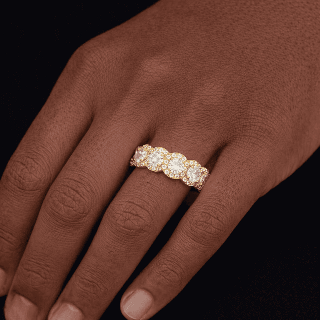 mens vermeil diamond eternity halo ring the gold gods