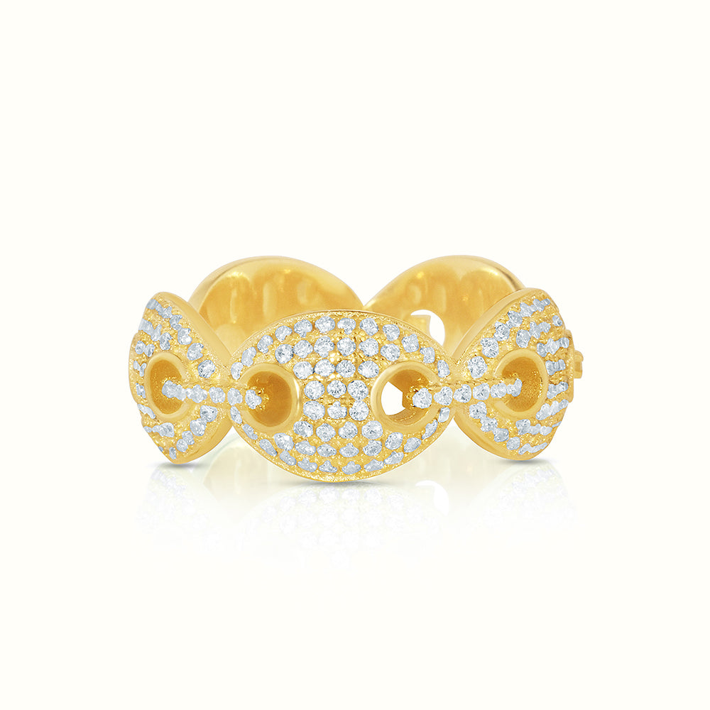 Men's Vermeil Diamond Puff Ring | The Gold Goddess – The Gold Gods