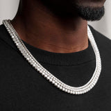 3, 4, 5mm Moissanite Diamond Silver Tennis Chain The Gold Gods Men's Jewelry