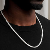 5mm Moissanite Diamond Silver Tennis Chain The Gold Gods Men's Jewelry