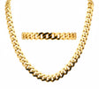 Vermeil Cuban Monaco Chain Bracelet set Bundle