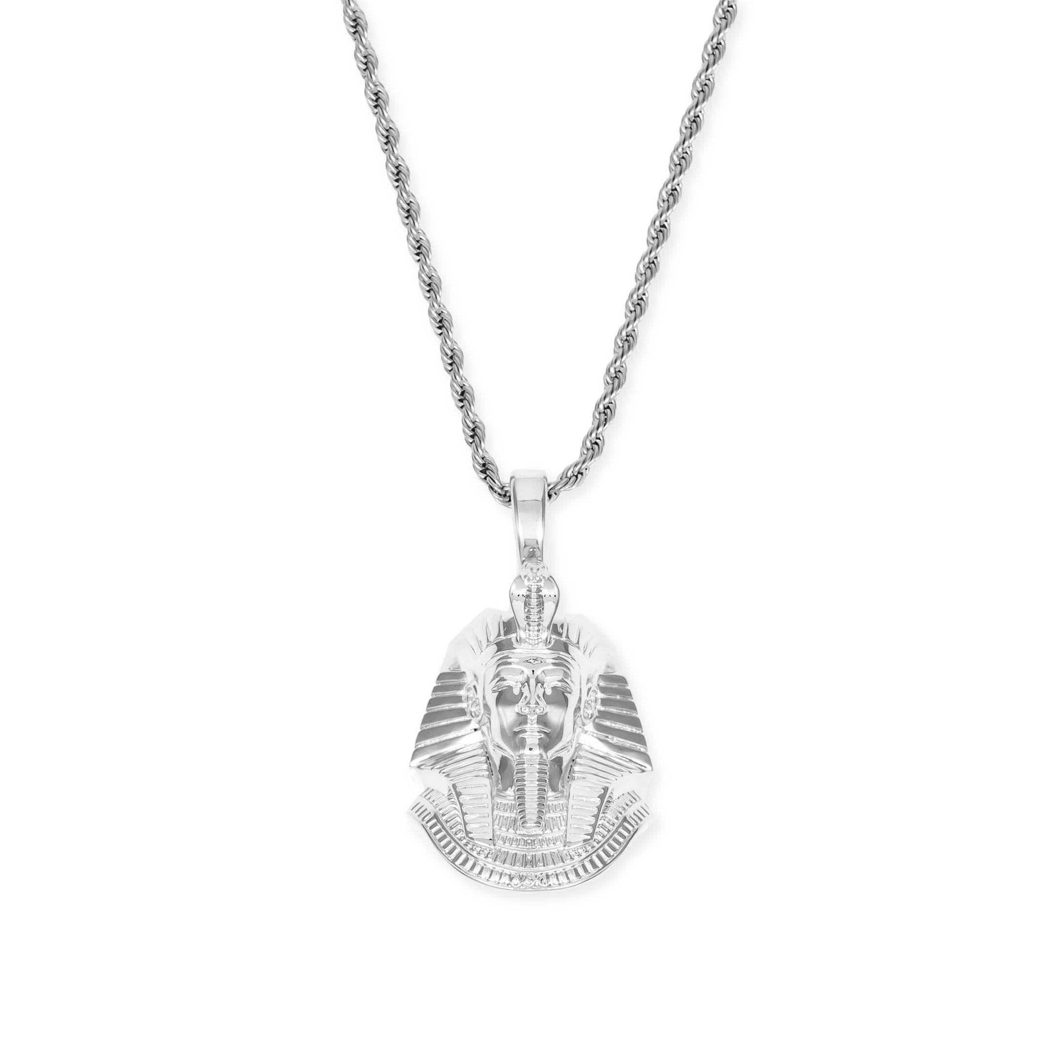 MENDEL Gold Plated Egyptian Pharaoh Pendant Necklace – Mens Hip Hop CZ Stainless Steel