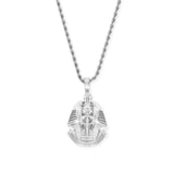 Pharaoh Head V2 Necklace Pendant & Rope Chain The Gold Gods Men's Jewelry White Gold