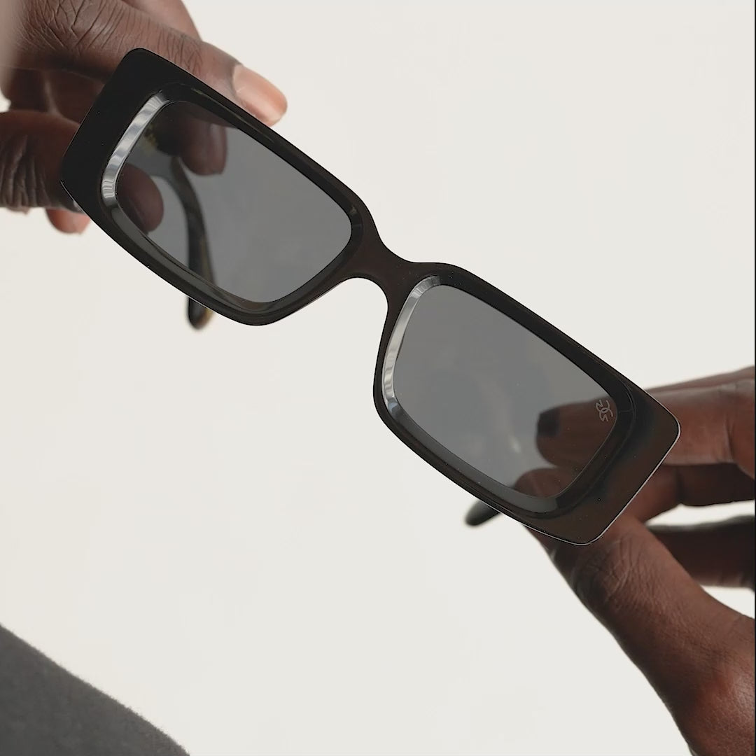 Mitra Sunglasses Black video on hand