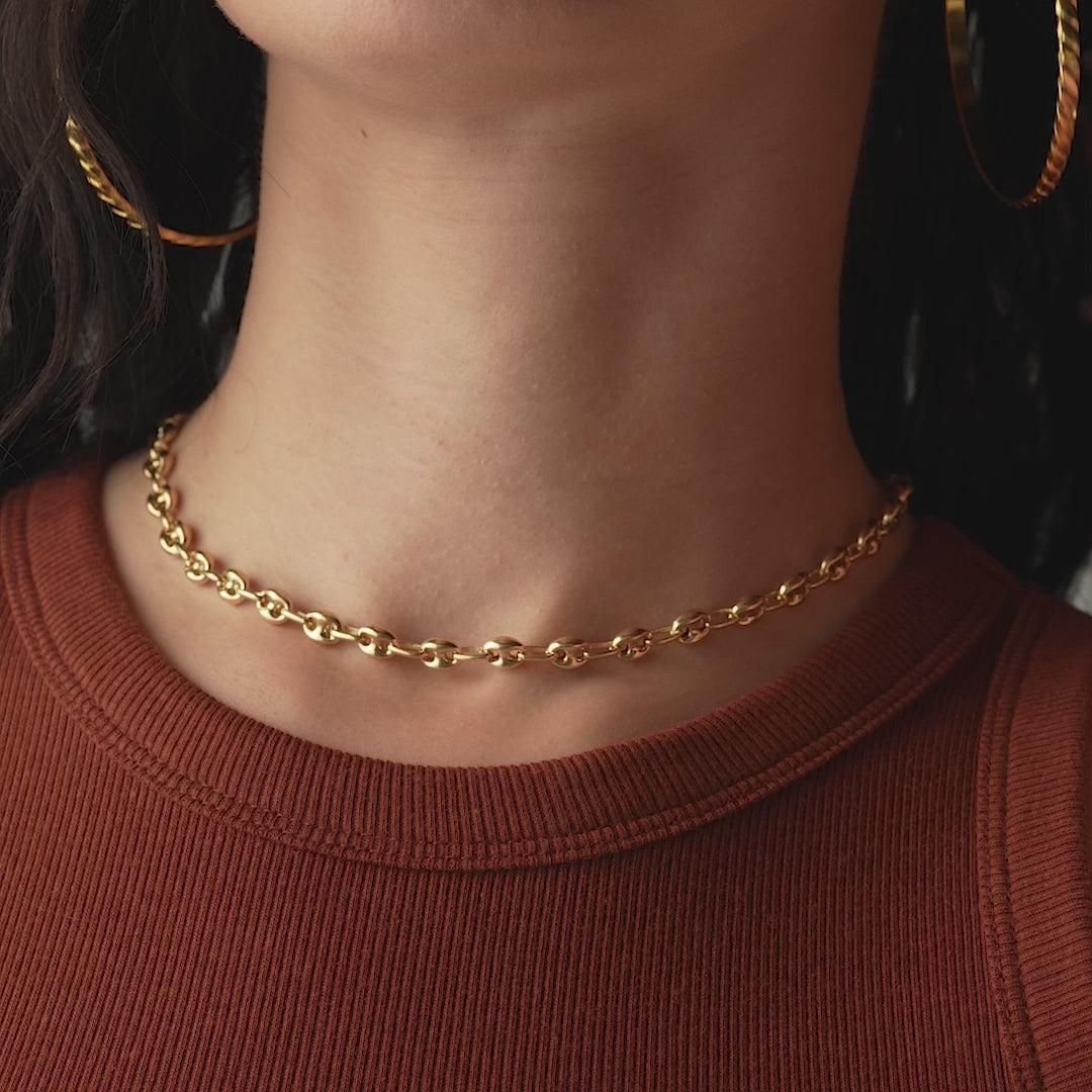 gold vermeil puff chain video the gold goddess jewelry