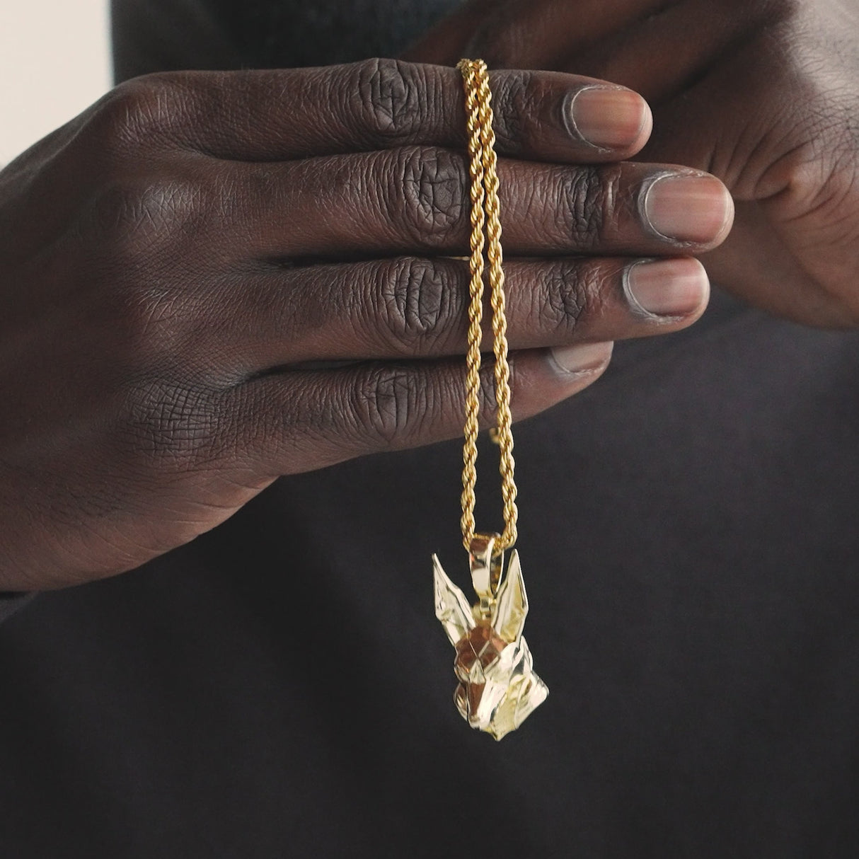 Gold Anubis Pendant & Rope Gold Chain Gold Gods 4