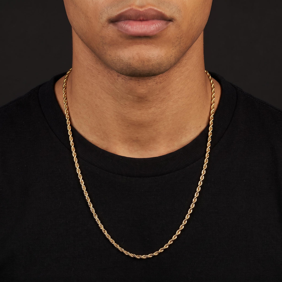 10k 14k Solid Gold Diamond Cut Rope Chain The Gold Gods 2.5mm 24 inch