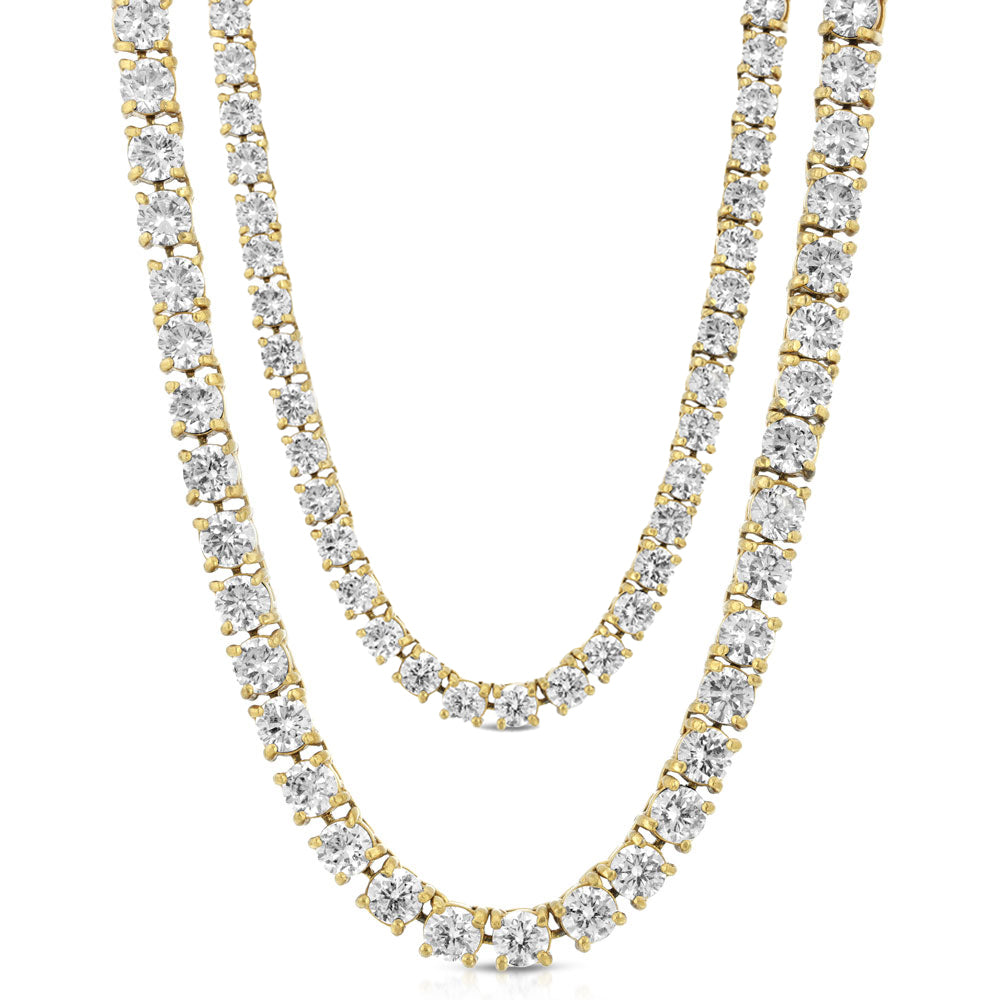 Tennis Chain CZ 3MM - 4MM Bundle Stack