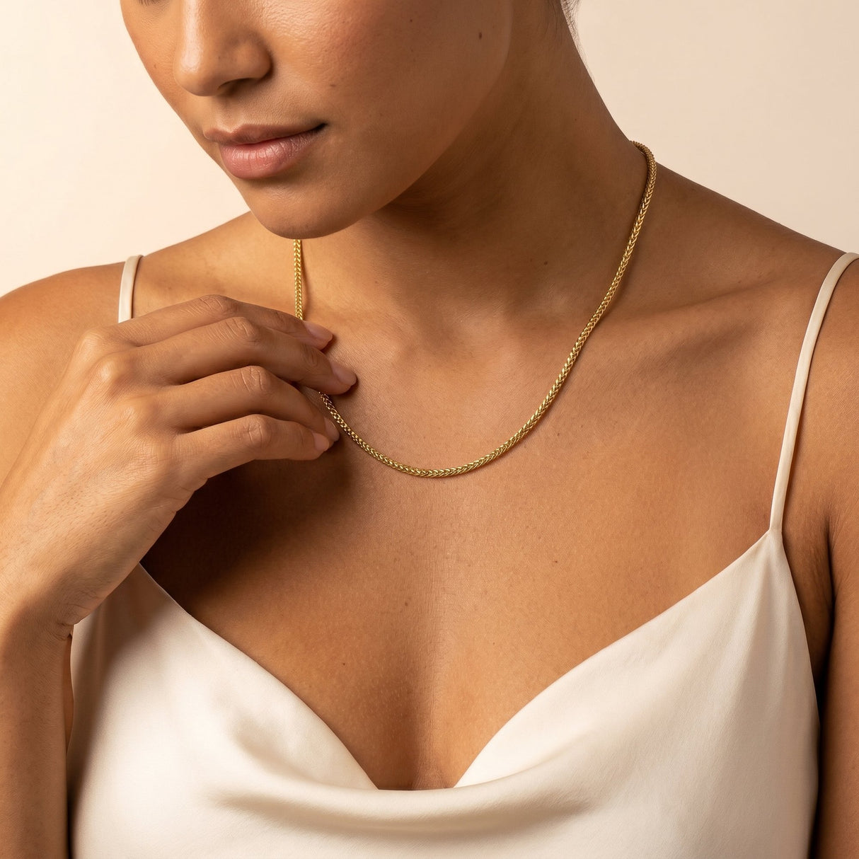 The Gold Gods Gold Goddess 10k 14k Solid Gold Palm Wheat Franco Chain 2