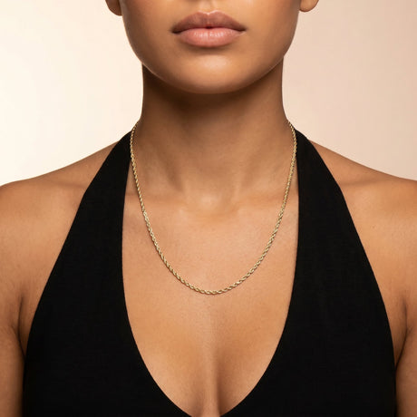 The Gold Gods Gold Goddess Womens Solid Gold Rope Chain 3
