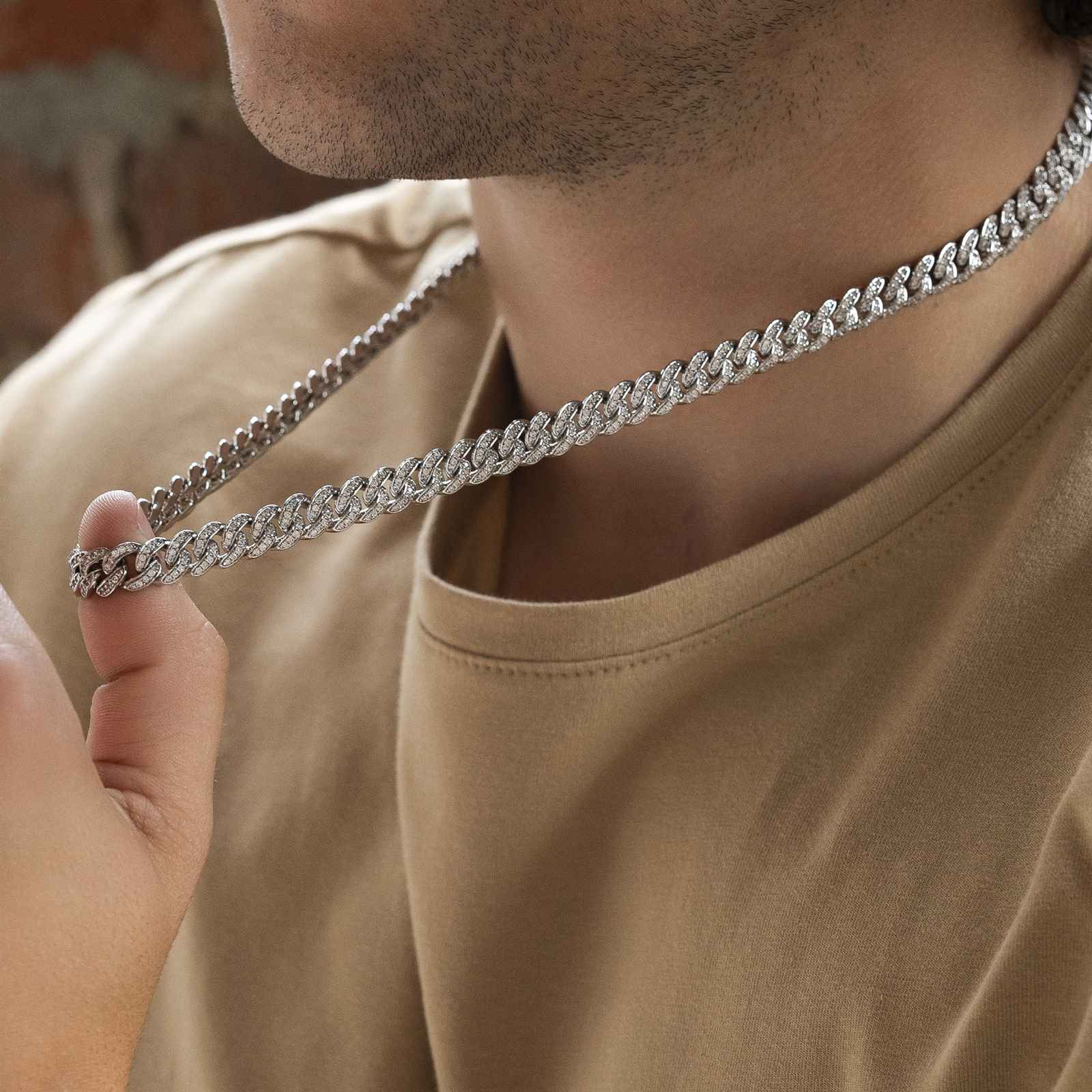 Cuban link choker diamond on sale cheap