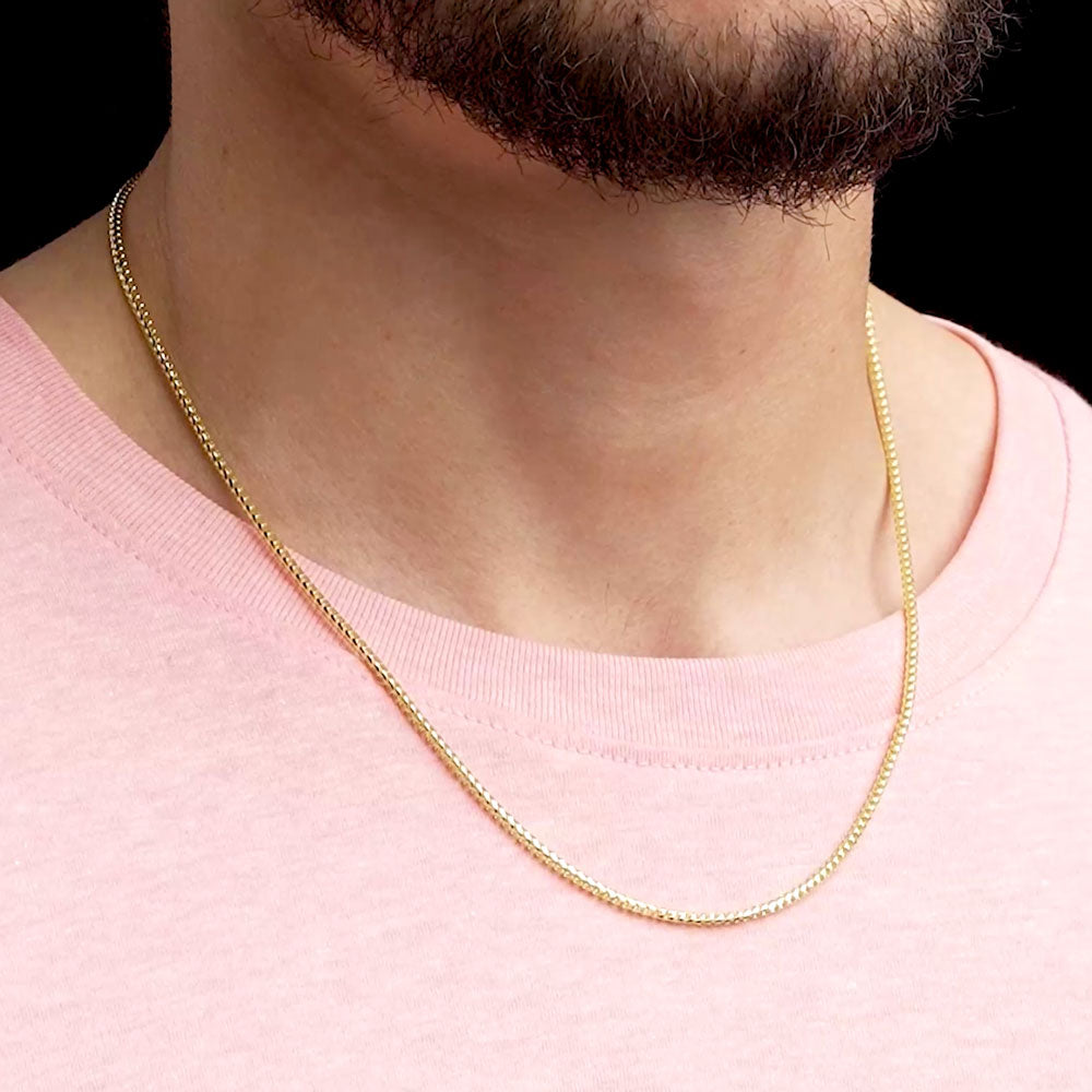 Vermeil Franco Curved Chain Italian .925 Sterling Silver | The Gold Gods