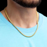 20inch 4mm Vermeil Franco Curved Chain Italian .925 Sterling Silver