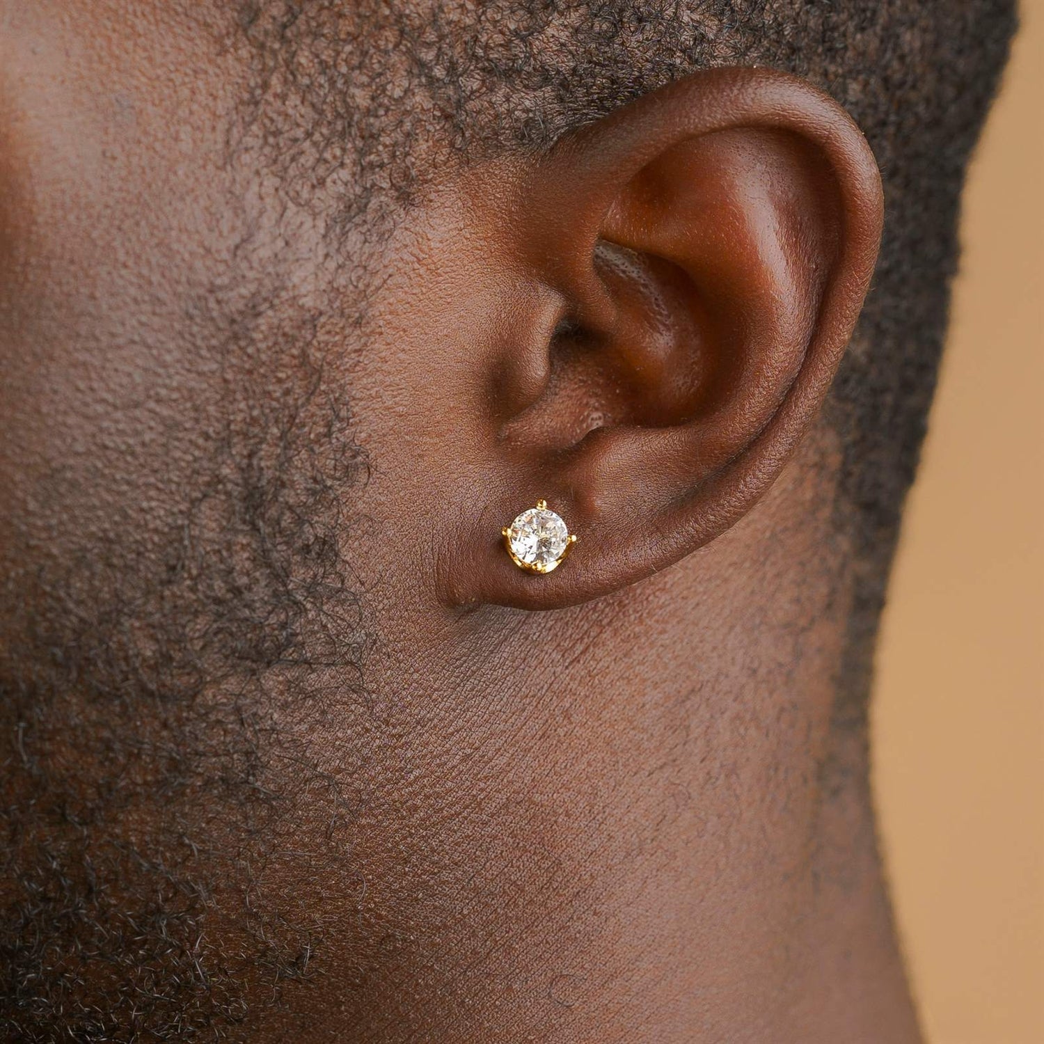 Vermeil Round Diamond Stud Earrings The Gold Gods