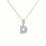 Women's Silver Capital Initial Letter D Micro Diamond Necklace Pendant The Gold Goddess Women’s Jewelry By The Gold Gods