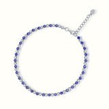 Women's Silver Diamond Blue Evil Eye Anklet The Gold Goddess Women’s Jewelry By The Gold Gods