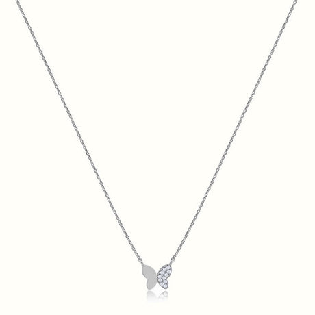 Women's Silver & Diamond Butterfly Necklace Pendant The Gold Goddess Women’s Jewelry By The Gold Gods