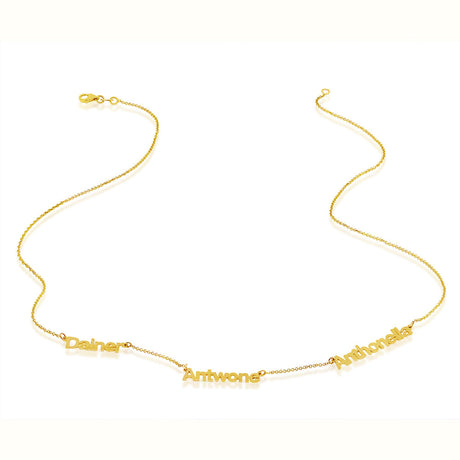Women's Vermeil Custom Triple Name Necklace The Gold Goddess Women’s Jewelry By The Gold Gods