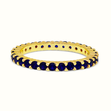 Women's Vermeil Multi Eternity Diamond Ring Blue The Gold Goddess Women’s Jewelry By The Gold Gods