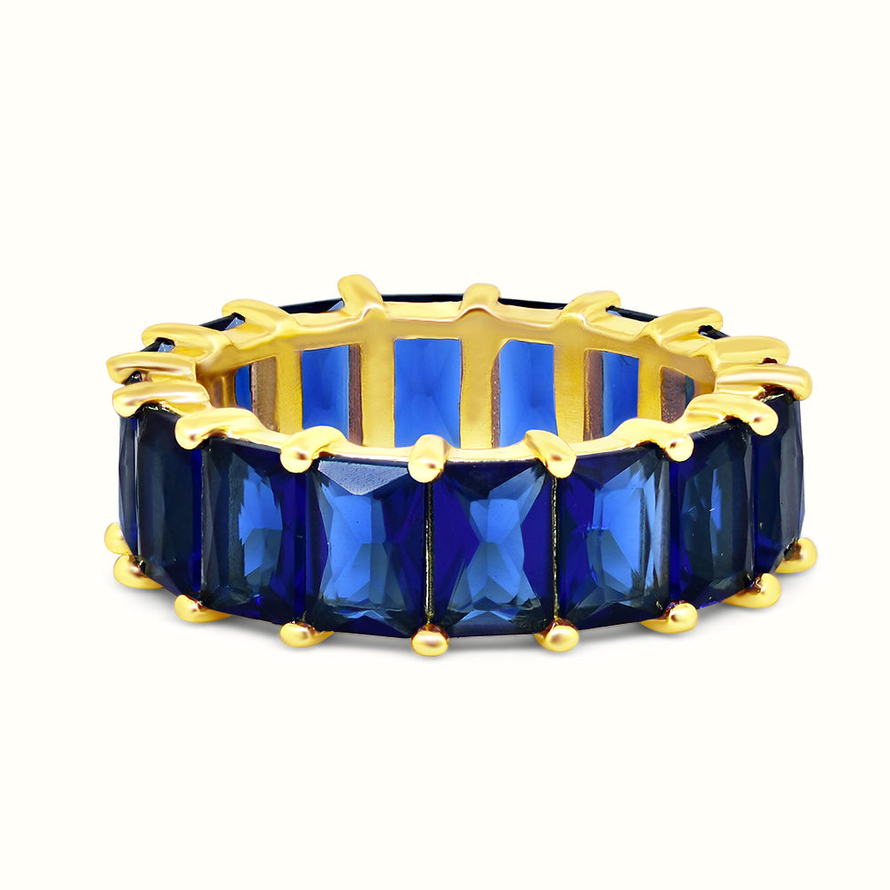 Multi-Colored Sapphire Eternity band in 18K selling Rose Gold Vermeil, Size 7