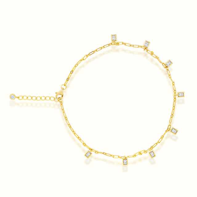 Women's Vermeil Boxed Diamonds Anklet The Gold Goddess Women’s Jewelry By The Gold Gods