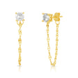 Women's Vermeil Buttercup Diamond Chain Earrings The Gold Goddess Women’s Jewelry By The Gold Gods