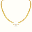 Women's Vermeil Curb Cuban Carabina Diamond Link Necklace Pendant The Gold Goddess Women’s Jewelry By The Gold Gods