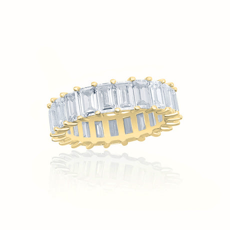 Women's Vermeil Diamond Baguette Eternity Ring The Gold Goddess Women’s Jewelry By The Gold Gods