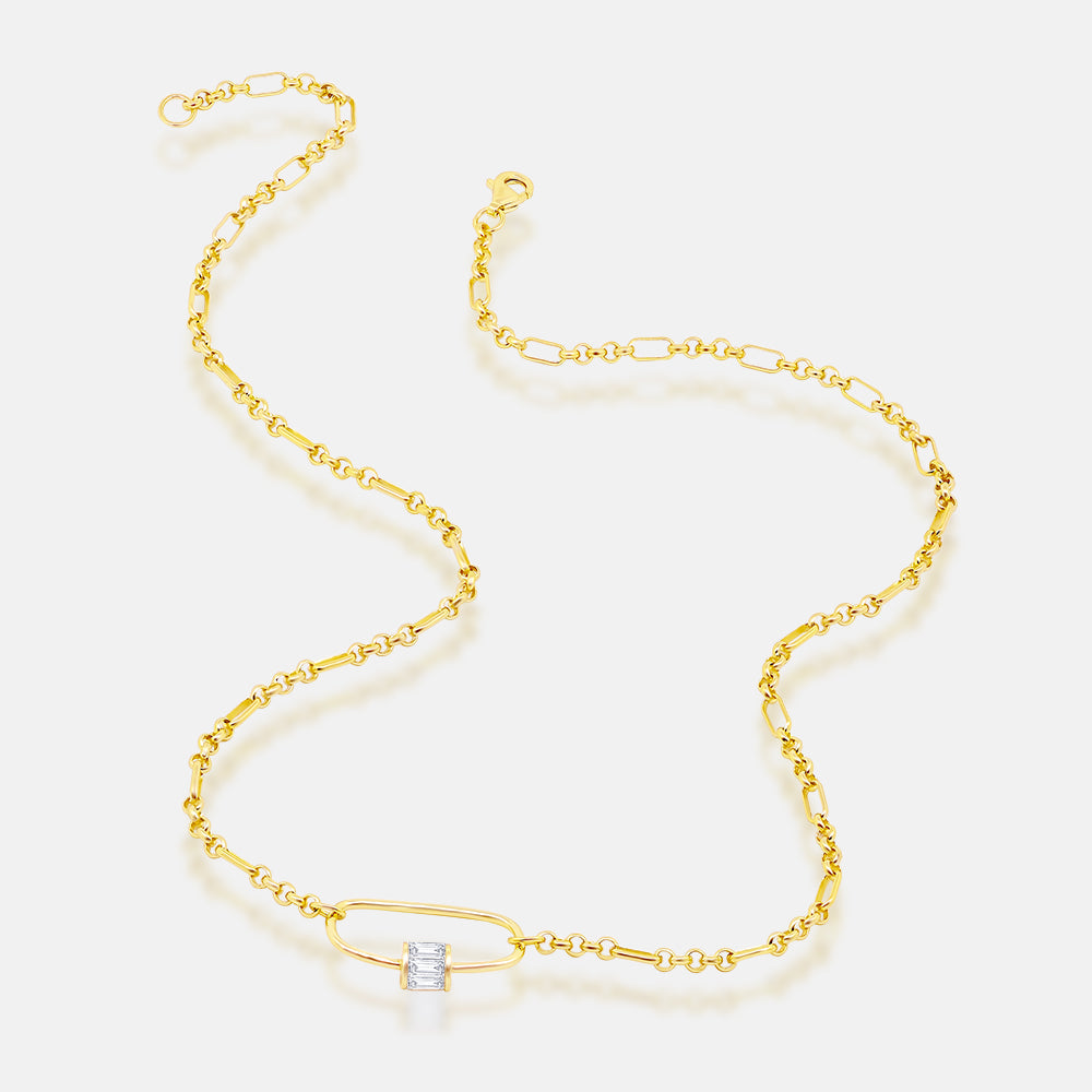 Women's Vermeil Diamond Carabina Linked Toggle Chain Necklace The Gold Goddess Women’s Jewelry By The Gold Gods