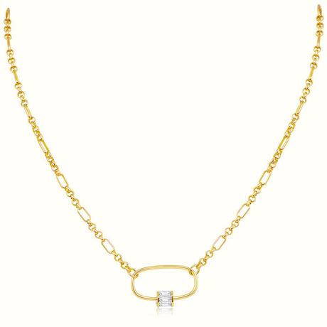 Women's Vermeil Diamond Carabina Linked Toggle Chain Necklace The Gold Goddess Women’s Jewelry By The Gold Gods