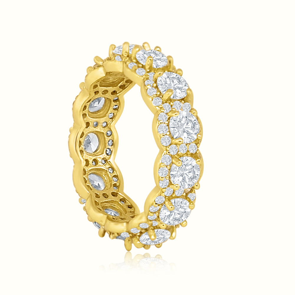 Women's Vermeil Diamond Eternity Halo Ring The Gold Goddess Women’s Jewelry By The Gold Gods