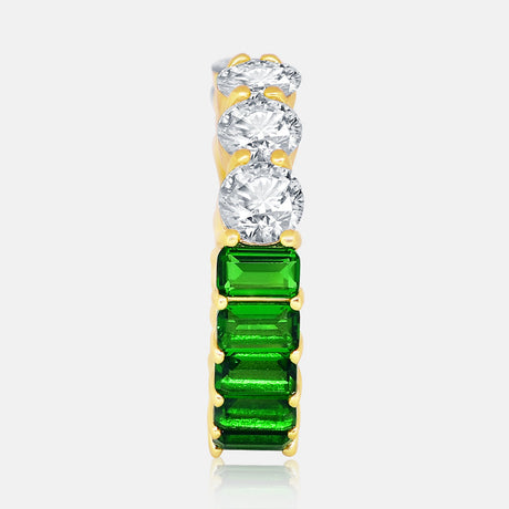 Women's Vermeil Diamond & Green Emerald Ring The Gold Goddess Women’s Jewelry By The Gold Gods
