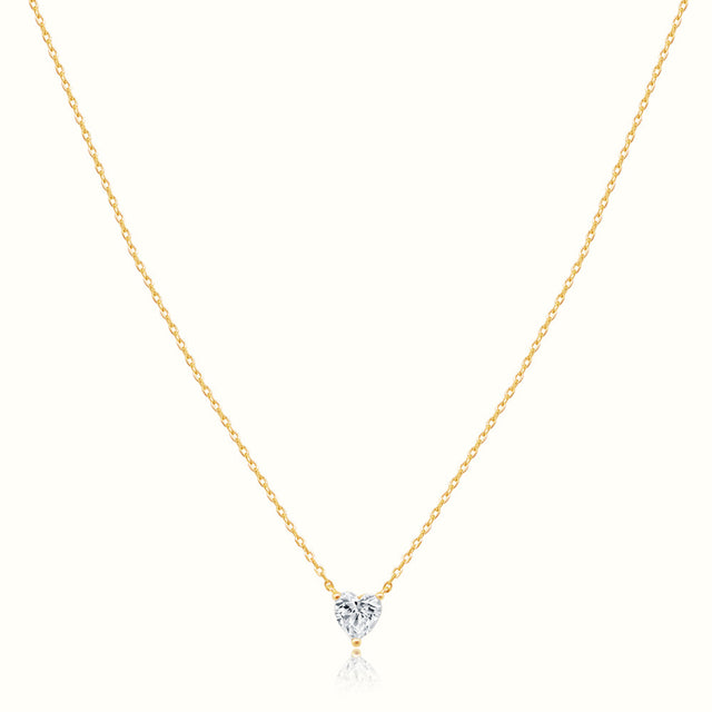 Women's Vermeil Diamond Heart Necklace Pendant The Gold Goddess Women’s Jewelry By The Gold Gods