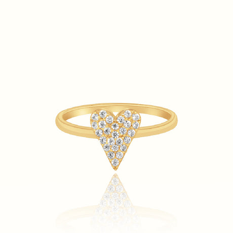 Women's Vermeil Diamond Heart Ring The Gold Goddess Women’s Jewelry By The Gold Gods