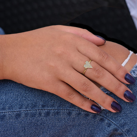 Women's Vermeil Diamond Heart Ring The Gold Goddess Women’s Jewelry By The Gold Gods