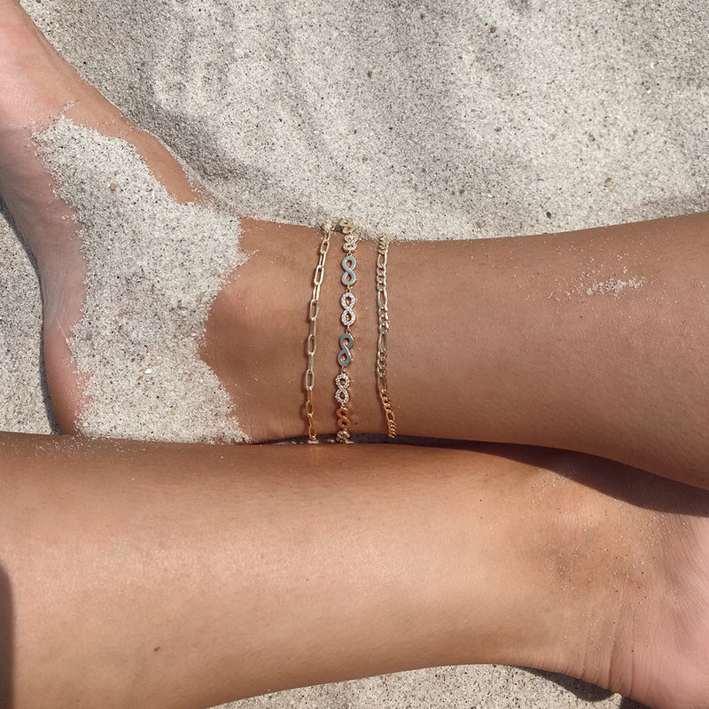 Women's Vermeil Diamond Infinity Anklet The Gold Goddess Women’s Jewelry By The Gold Gods