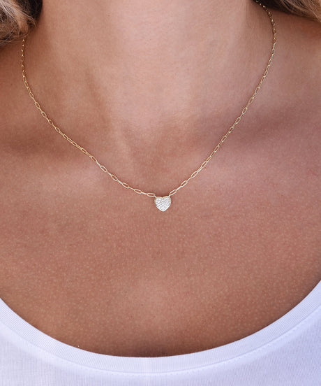 Women's Vermeil Diamond Micro Heart Necklace The Gold Goddess Women’s Jewelry By The Gold Gods