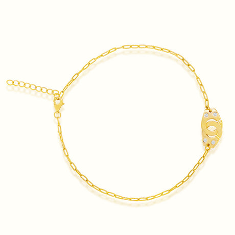 Women's Vermeil Diamond Mini Handcuffs Anklet The Gold Goddess Women’s Jewelry By The Gold Gods