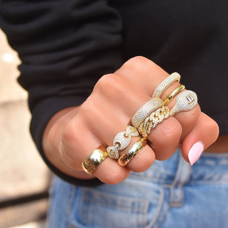 Women's Vermeil Diamond Puff Ring The Gold Goddess Women’s Jewelry By The Gold Gods