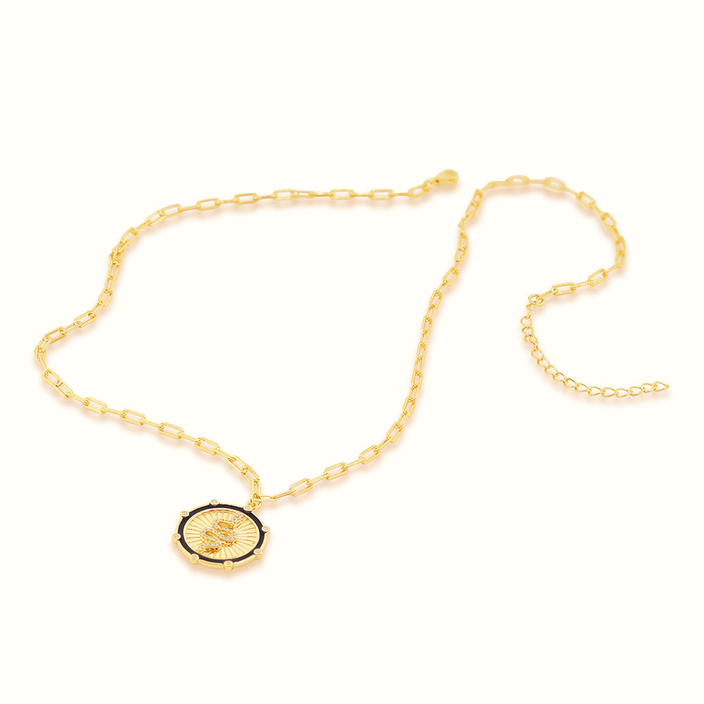 Women's Vermeil Diamond Snake Medallion Necklace Pendant The Gold Goddess Women’s Jewelry By The Gold Gods