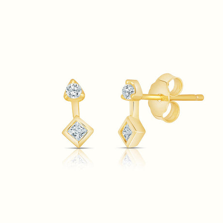 Women's Vermeil Diamond Spade Earrings  The Gold Goddess Women’s Jewelry By The Gold Gods