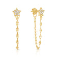 Women's Vermeil Diamond Star Chain Earrings The Gold Goddess Women’s Jewelry By The Gold Gods
