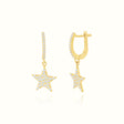 Women's Vermeil Diamond Star Hoop Earrings The Gold Goddess Women’s Jewelry By The Gold Gods