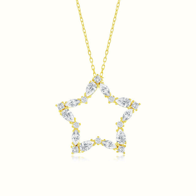 Women's Vermeil Diamond Star Necklace Pendant The Gold Goddess Women’s Jewelry By The Gold Gods