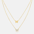 Women's Vermeil Double Butterfly Gold & Diamond Necklace Pendant The Gold Goddess Women’s Jewelry By The Gold Gods