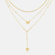 Women's Vermeil Double Gold Layered Butterflys Necklace Pendant The Gold Goddess Women’s Jewelry By The Gold Gods