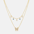 Women's Vermeil Double Layered Diamond Butterfly Necklace Pendant The Gold Goddess Women’s Jewelry By The Gold Gods