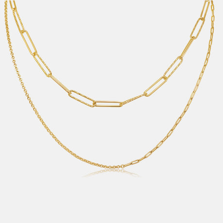 Women's Vermeil Double Layered Paperclip Necklace The Gold Goddess Women’s Jewelry By The Gold Gods