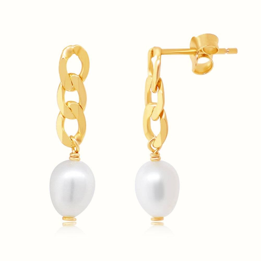 Women's Vermeil Floating Pearls Earrings The Gold Goddess Women’s Jewelry By The Gold Gods